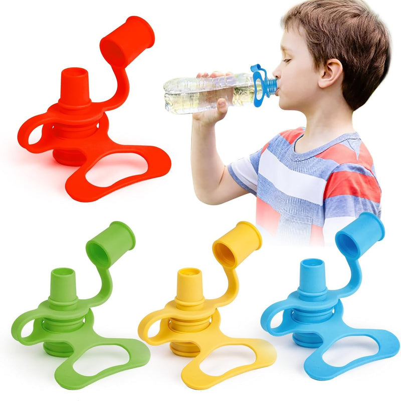 Toddler Cups Spill Proof,4PCS Baby Water Bottle Cap for Toddlers,No Spill Top Spout Replacement,Silicone Water Bottle Cap Spout Adapter - BeesActive Australia