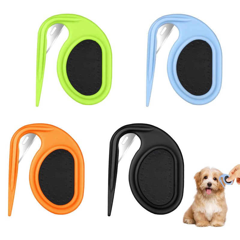 4pcs Pet Knotting Combs, Cat Knotting Detangler Comb with Stainless Steel Blade, Pet Dematting Combs Dog Knotting Blade Comb Hair Grooming Tool for Dogs Kitten Puppy - BeesActive Australia