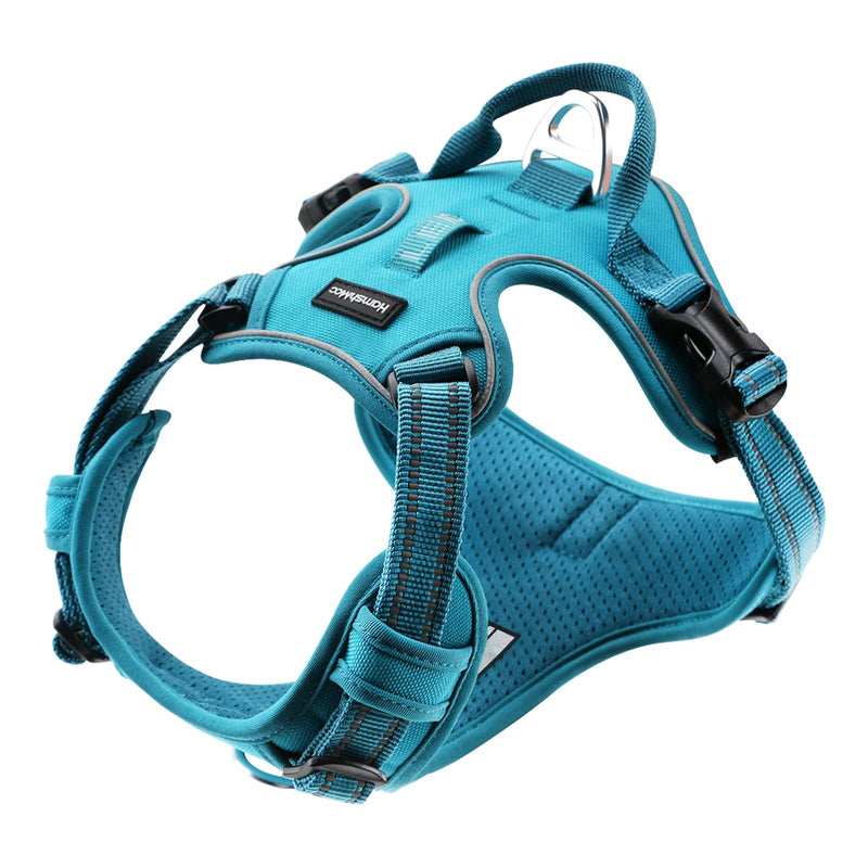 No Pull Dog Harness, Reflective Soft Breathable Mesh Oxford Harness for Dogs, 2 Metal Rings & 4 adjustable buckles Pet Vest Easy Control Handle for Training and Walking (Blue, XS) Blue - BeesActive Australia