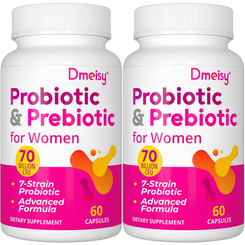 Vaginal Probiotics, 70 Billion CFU Probiotics for Women, 4 Months Supply | 13-in-1 Womens Probiotic & Organic Prebiotics for Vaginal, Urinary, pH Balance, Immune, Gut & Digestive, Bloating Health 60 Count (Pack of 2)