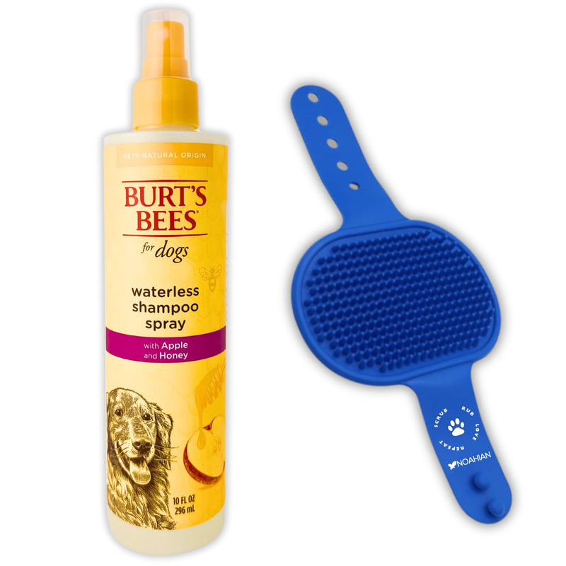 Burt's Bees for Pets Natural Waterless Dog Shampoo Spray with Apple & Honey, Dry Shampoo for Dogs, Sulfate & Paraben Free, pH Balanced, 10oz Dog Dry Shampoo, Bundle with NOAHIAN Dog Groom Bath Brush - BeesActive Australia
