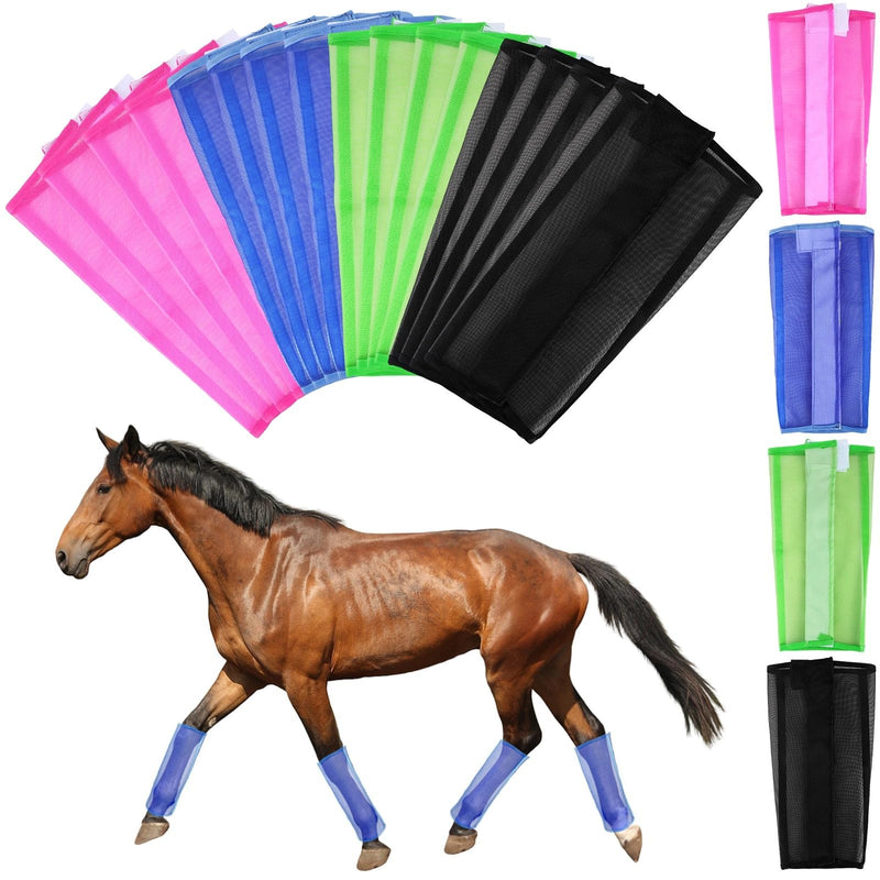 16 Pcs Fly Boots for Horses, Breathable Mesh Horse Leggings, Ventilated Horse Leg Wraps, Comfort Horse Leg Protectors, Horse Fitting Boots, Reduce Stomping and Stress - BeesActive Australia