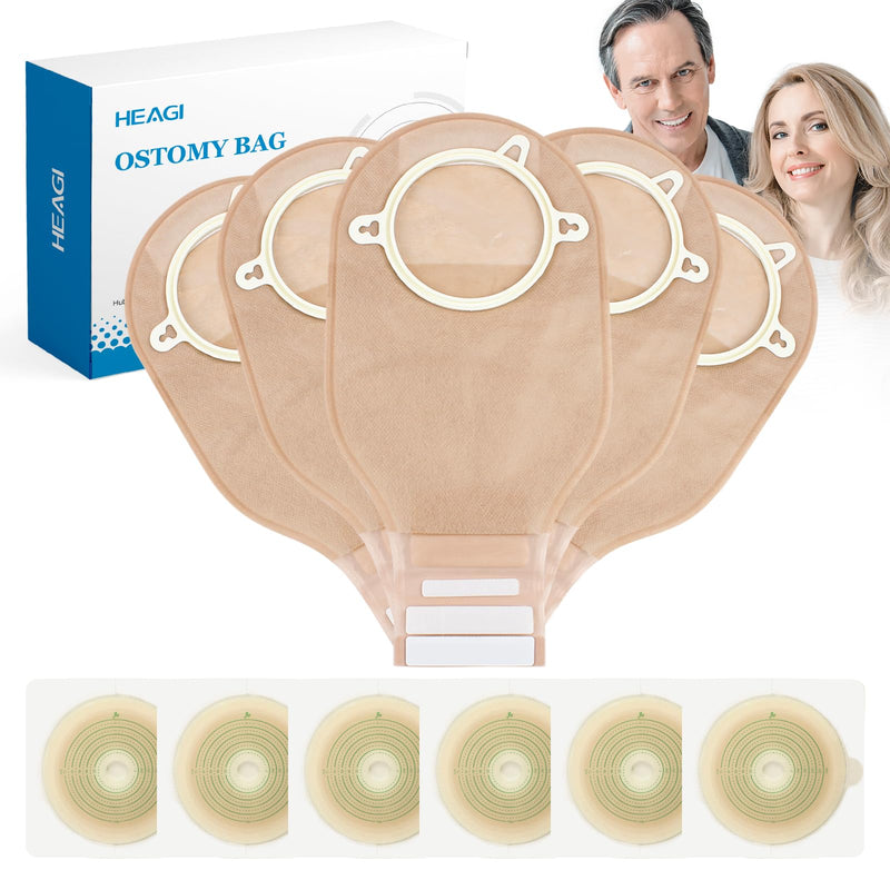 22pcs Ostomy Supplies Colostomy Bags, 2-Piece Colostomy Bags, Two-Piece Drainable Pouches with Closure for Ileostomy Stoma Care, Cut-to-Fit, 70mm Max (16 x Ostomy Bags+ 6 x Skin BarrierÔºâ 16+6pcs Two Piece Closure