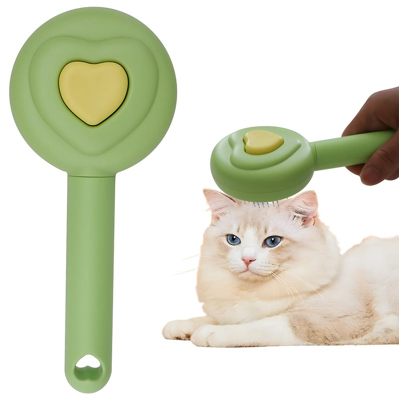 Pet Beauty Hair Removal Comb Cat Brush - One click Release Care Cat Comb Dog Hair Removal Brush - Suitable for long and short hair opening comb - Remove loose and falling hair (Green) green - BeesActive Australia