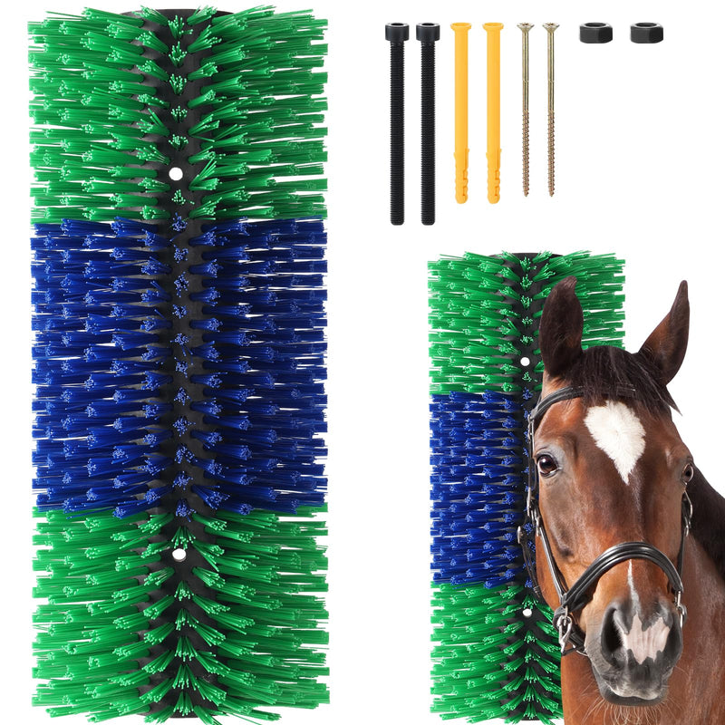 Livestock Scratching Brush, 17.5 x 7.8 Inch Goat Brushes for Grooming, Horse Brushes for Shedding, Livestock Brush with 4 Screws Great for Horse, Elk, Cattle, Pig, Sheep（Green） GREEN-1PCS - BeesActive Australia