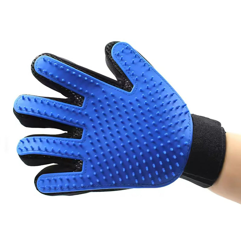 Pet Hair Removal Glove - Gentle Pet Grooming Glove Brush - De-shedding Glove Grooming Glove for Dogs, Cats, and Horses with Long/Short/Curly Hair | Pet Hair Removal Glove - 1 Pack (Right Hand), Blue - BeesActive Australia