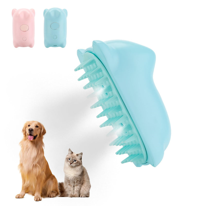 cat brush with steam,cat steam brush,3-in-1 steam brush cat spray massage comb cat comb,grooming brush pet hair removal comb for cat and dog ，2 spray opening Blue - BeesActive Australia