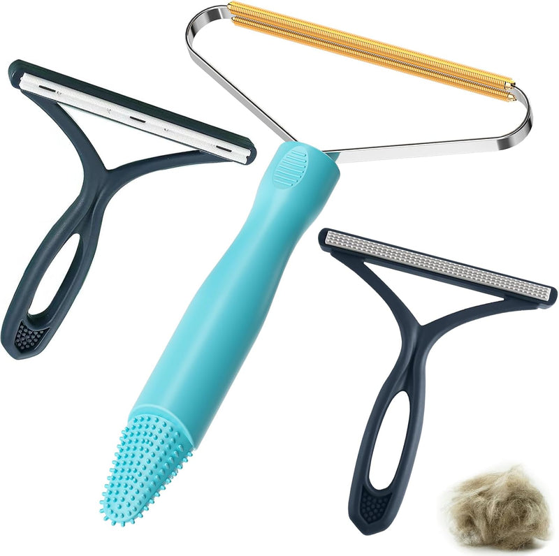 3-Pack Pet Hair Removal Tool,Dog Cat Hair Remover,Lint Shaver Cleaner Pro,Fur Removal Tool,Portable Carpet Scraper,Carpet Rake,Pet Hair Brush for Carpet,Clothes,Car Mats,Couch,Pet Bed,Furniture - BeesActive Australia