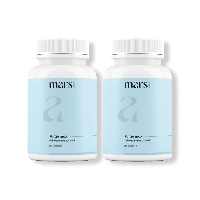 mars by GHC Surgemax Natural Capsules with Shilajit & Safed Musli | Supports Energy, Strength & Immunity | for Active Lifestyle | 120 Capsules | Pack of 2 60 Count (Pack of 2)