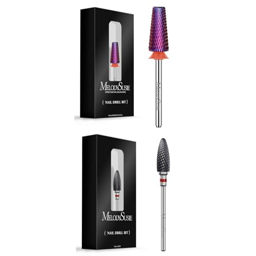 MelodySusie 5 in 1 Nail Drill Bits with Ceramic Nail Drill Bit