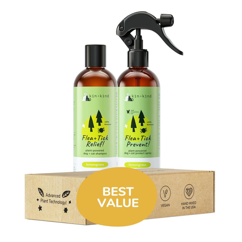 Flea & Tick Spray and Shampoo Kit for Dogs & Cats Lemongrass Shampoo - Lemongrass Spray - PawsPlanet Australia