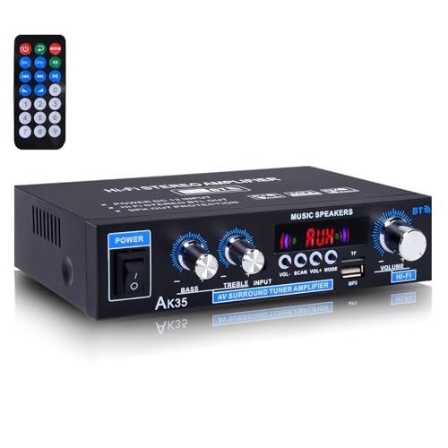 WOOPKER AK35 200W Stereo Audio Amplifier Bluetooth 5.0, 2.0 Channel black-AK35