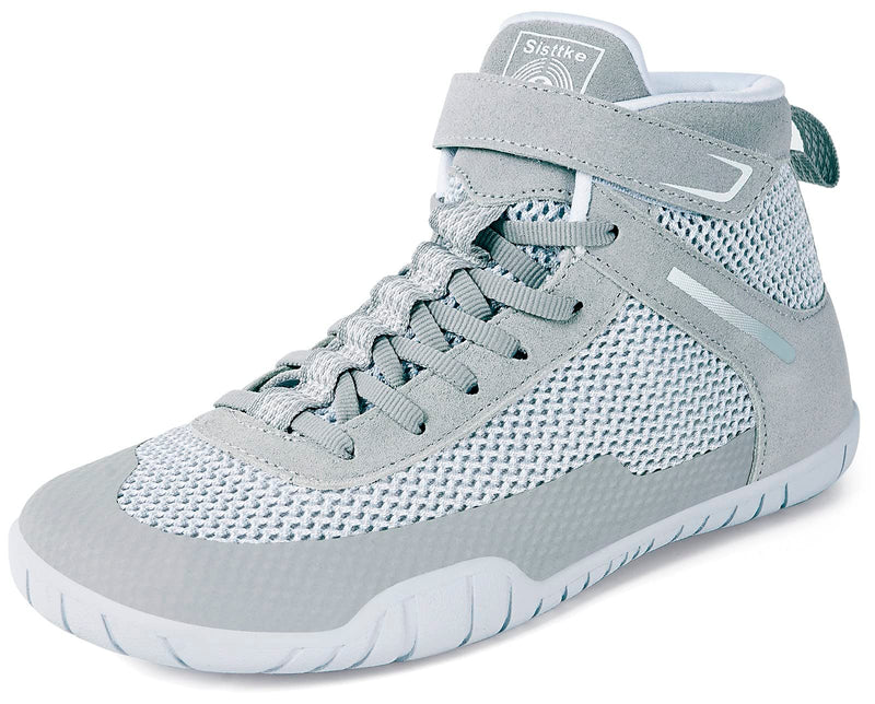 Womens Wrestling Shoes Boxing Shoes Zero Drop Sole 5.5 Wide Light Grey - BeesActive Australia