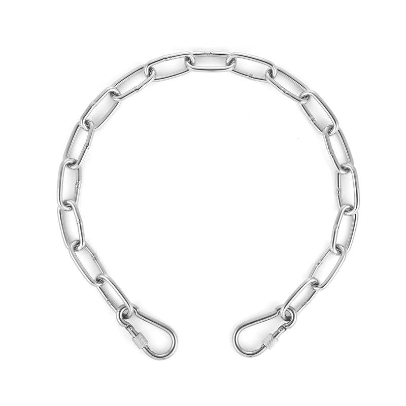 20 Inch Gate Chain Locks for Outdoor Fence Yard, Steel Chain Link Gate Latch with Carabiners Locking Buckle for Livestock Horse Goat Dog Stall Cow Corral Supplies (4mm Thick) 4mm Thick - BeesActive Australia