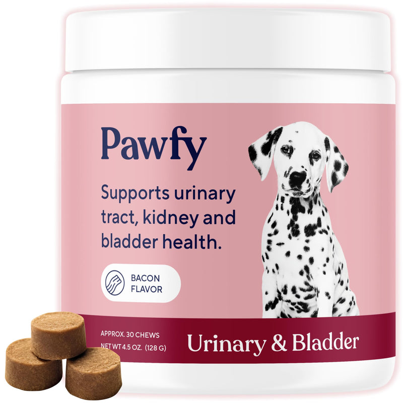 Pawfy Dog UTI Supplement | Cranberry & D-Mannose for Urinary Tract & Bladder Health | Ideal for Senior Dogs | Urinary Tract Infection Control | Dog Vitamins and Supplements - 30 Chews - BeesActive Australia