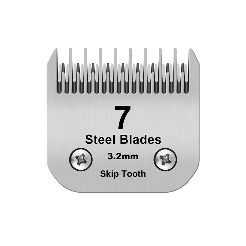 7 Skip Tooth Detachable Pet Dog Grooming Steel Blades,Compatible with Andis,Oster A5,Wahl KM10 Series Clippers,Cut Length 1/8-Inch (3.2mm) ，1 PACK 7 Skip Tooth-1 PCS - BeesActive Australia
