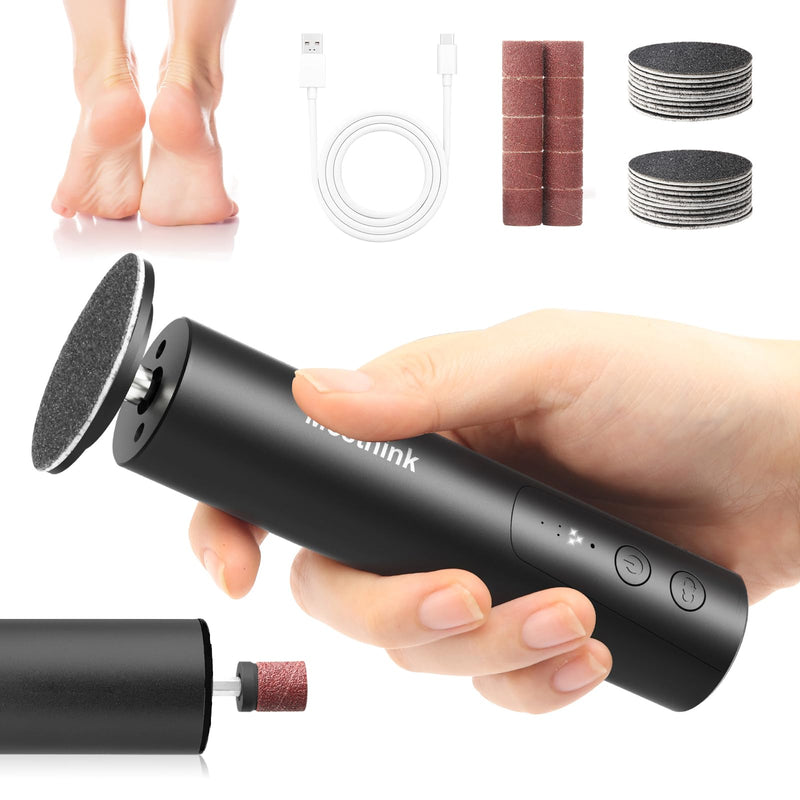 Electric Foot Callus Remover, 2 in 1 | 6 Speed Adjustable Foot File Nail Grinder with Sandpaper Disks, Professional Sander Pedicure Tool for Feet Dead Skin, Self Care Gifts for Women Mom Lover Friends 01-Electric Callus Remover Black - BeesActive Australia
