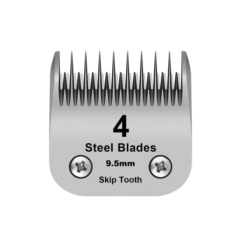 4 Skip Tooth Detachable Pet Dog Grooming Steel Blades,Compatible with Andis,Oster A5,Wahl KM10 Series Clippers,Cut Length 3/8-Inch (9.5mm)，1 Pack 4 Skip Tooth-1 PCS - BeesActive Australia