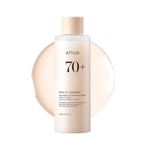 Anua Rice 70 Glow Milky Toner, Non Comedogenic, Korean Skincare, 8.45 fl.oz