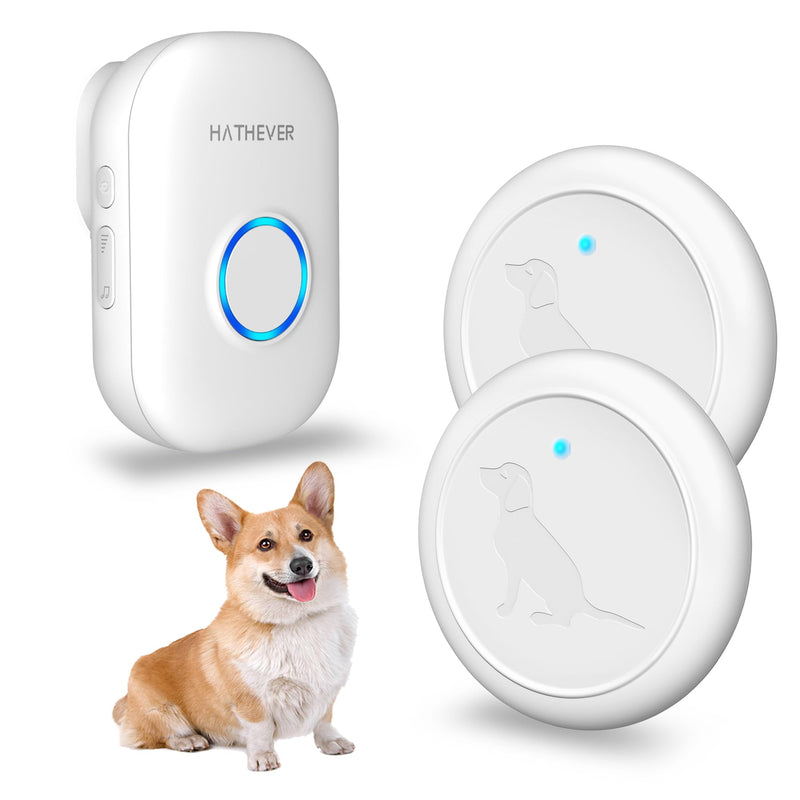 Dog Bell for Door Potty Training, Wireless Doggie Door Bell Operating at 1000 Feet with IP65 Waterproof Touch Button, 32 Melodies 1 receiver + 2 buttons - BeesActive Australia