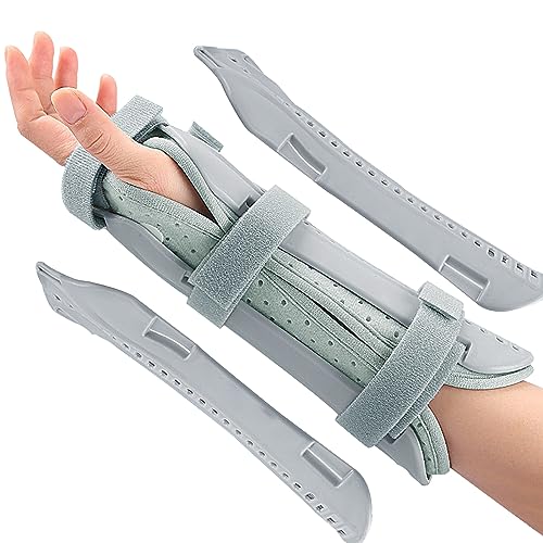 Forearm & Wrist Support Brace Splint, Forearm Immobilizer Brace Splints Breathable Wrist Splint, Upgraded with Double Splint, Great for Wrist Pain, Sprain, Sports Injuries (Right) Right
