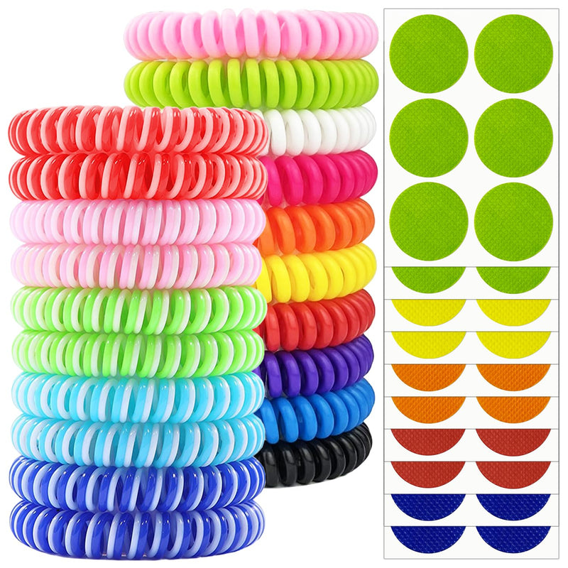 Mosquito Repellent Bracelets 20 Pack, Individually Wrapped Mosquito Repellent Bands with 60 Pcs Mosquito Repellent Stickers Patches, DEET Free Insect Bug Mosquito Repellent Wristbands for Adults Kids - BeesActive Australia