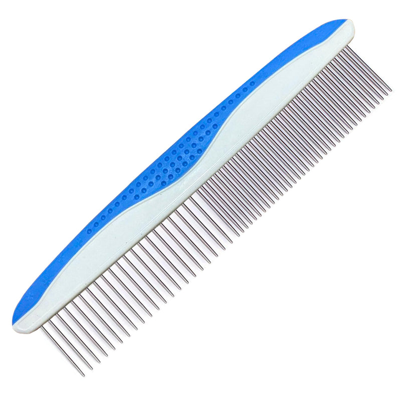 Dog Comb to Remove Tangles and Knots, Cat Comb with Stainless Steel Teeth and Non-Slip Handle, Dog combs for grooming matting for Long Haired Dog, Cat and Other pets. (Style 1) Style 1 - BeesActive Australia