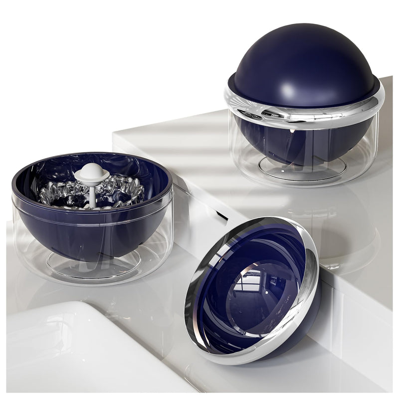 Denture Case Retainer Cleaner Case, Portable Retainer Case for Travel, Denture Bath Case with Strainer Basket, Denture Cups for Soaking Dentures, Clear Braces, Mouth Guard & Retainers - Blue