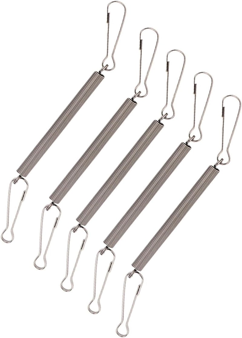 Silver 5Pcs Spring with 2 Clips Used Singly or in Combination to Hold Rabbit Water Dispenser Drinking Bottle for Small Animals Feeding and Watering Supplies - BeesActive Australia