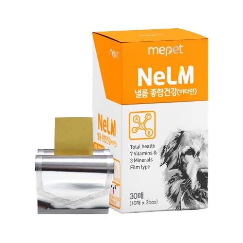 Mepet NeLM Multivitamin for Dogs - 10 Vitamins and Minerals for Skin & Coat, Hip & Joint Support, Digestion, Immune Health - Oral Dissolving Film, Allergens and Additives Free - Beef Flavor (30 Films) - BeesActive Australia