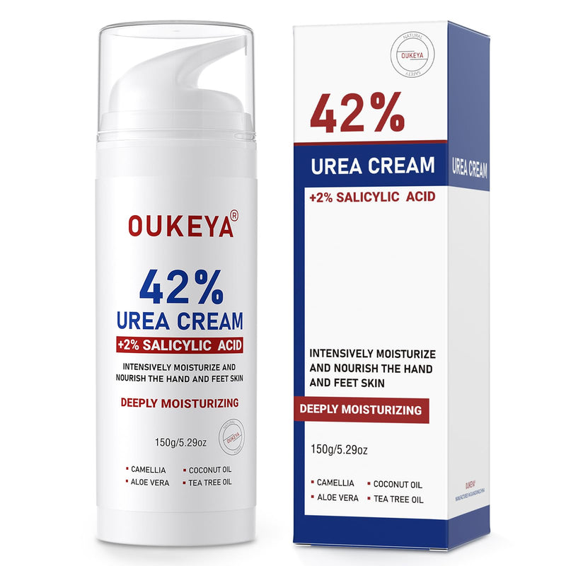 OUKEYA Urea Cream 42% with 2% Salicylic Acid, Urea Foot Cream for Dry, Rough Skin – Moisturiser for Feet, Heels, Hands & Elbows, 5.29 Oz 5.29 Ounce(Pack of 1) - BeesActive Australia