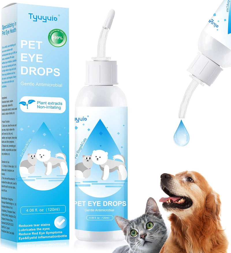 Eye Drops for Dogs and Cats,Tear Ttain Remover for Pets Eye Infection Allergy, Dry Eye Condition,Safe for All Animals 4.06oz - BeesActive Australia