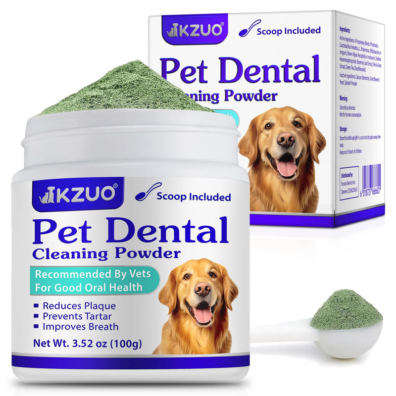 Dog Teeth Cleaning Powder - Dog Dental Powder - Dog Breath Freshener - Targets Tartar & Reduces Plaque & Bad Breath - Teeth Cleaning Made Easy Eliminate - Formulated for Small, Medium, Large Dogs white - BeesActive Australia