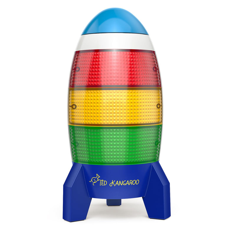 Ted Kangaroo Countdown Timer! Blast Off Visual Timer for Kids with Audio Rocket, 0-24 Hour Countdown, Memory Function, Red Yellow Green Light, Easy Setup, Battery Operated for Classroom and Home Use