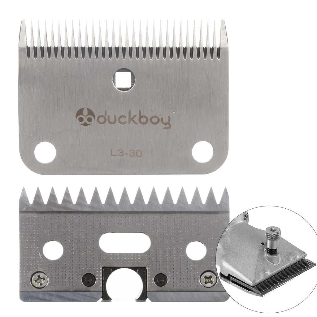 DUCKBOY Horse Clippers Blades, Detachable and Replaceable Blades，Detachable Universal Blades for Professional Horse Grooming Clippers, Top and Bottom, Stainless Steel, 2 PCS with 15 + 30 Teeth