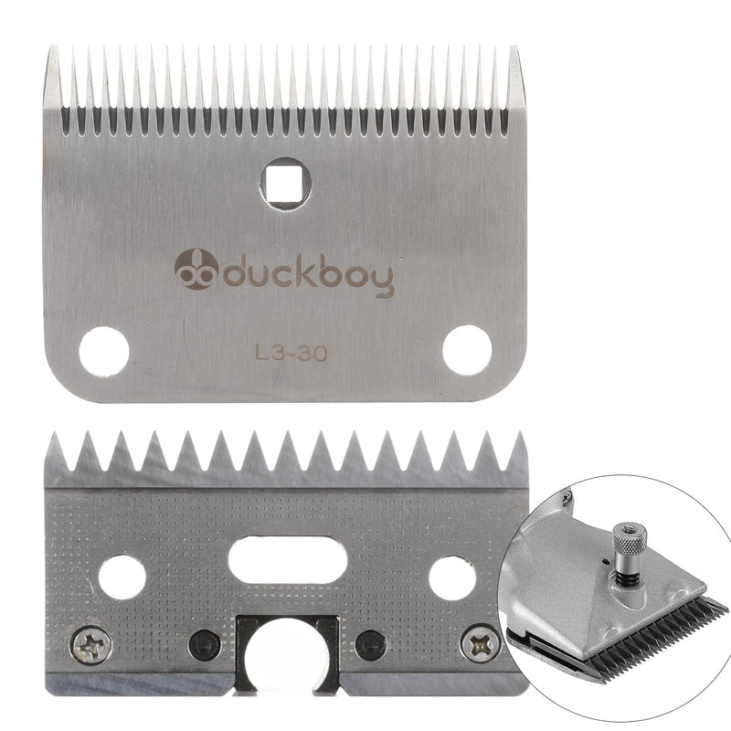 DUCKBOY Horse Clippers Blades, Detachable and Replaceable Blades，Detachable Universal Blades for Professional Horse Grooming Clippers, Top and Bottom, Stainless Steel, 2 PCS with 15 + 30 Teeth