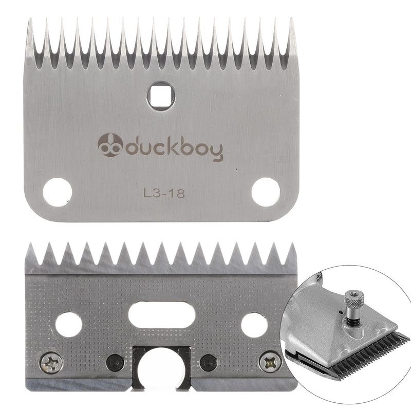 DUCKBOY Horse Clippers Blades, Detachable and Replaceable Blades，Detachable Universal Blades for Professional Horse Grooming Clippers, Top and Bottom, Stainless Steel, 2 PCS with 15 + 18 Teeth