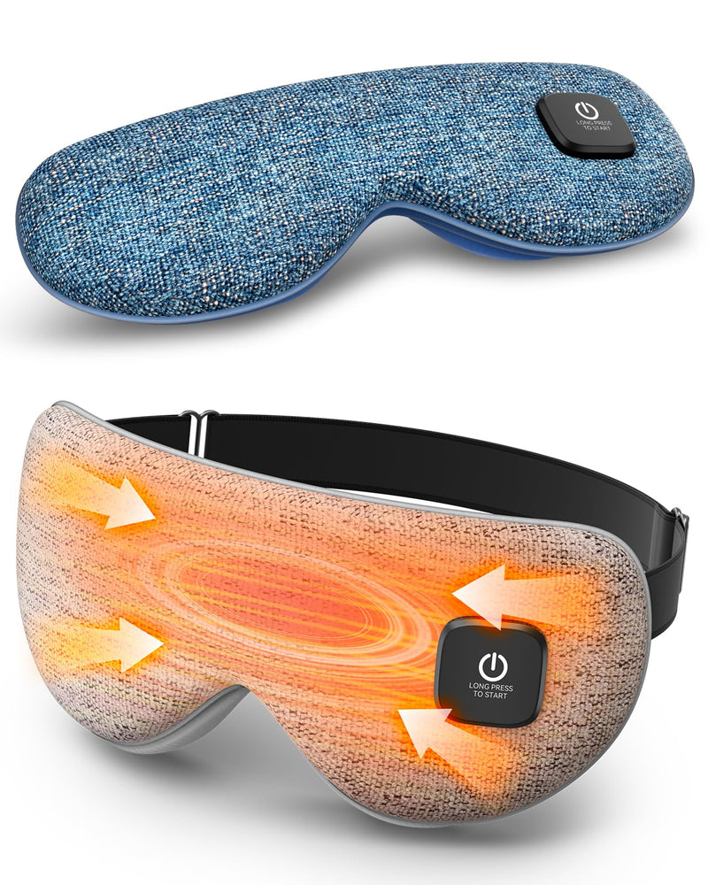 Heated Eye Mask - Cordless Eye Mask for Dry Eyes, FSA - HSA Eligible, Eye Relief, Improved Sleep, Washable Eye Heating pad for Travel and with Replaceable Shell (Gray) Gray