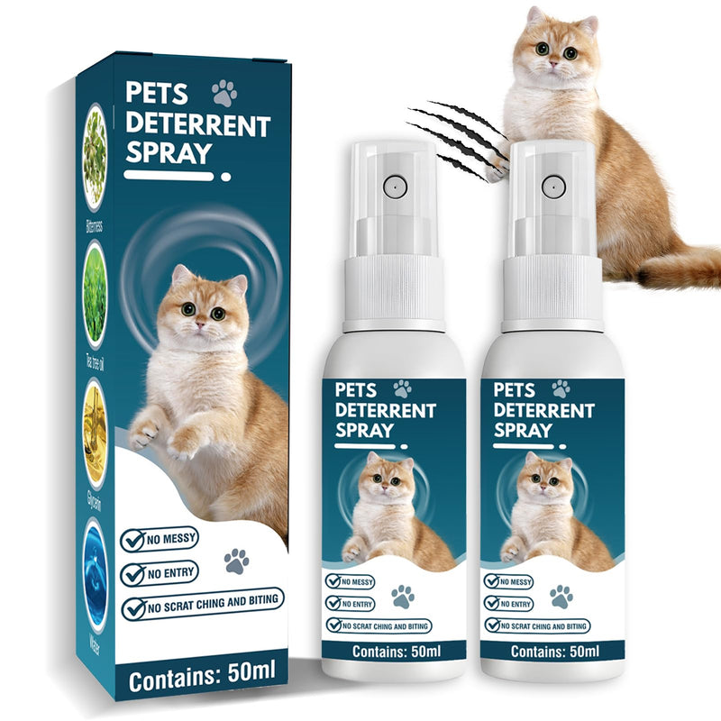 Cat Deterrent Spray,Cat Repellent Spray for Furniture,Bitter Spray for Cats,Pet Behavior Training,Keeps Cats Away,Safe and Non-Toxic, Plant Extracts, 2 - BeesActive Australia