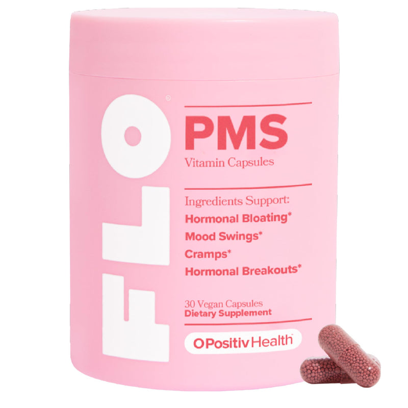 FLO PMS for Hormonal Breakouts, Bloating, Cramps, & Mood – 30-Day Supply PMS Capsules (pack of 1)