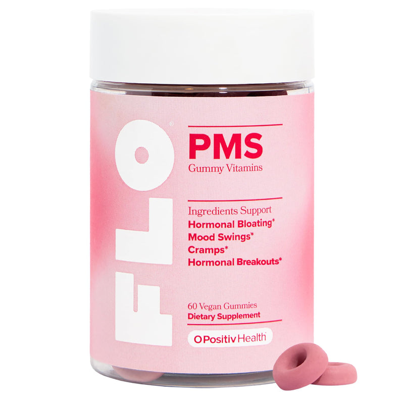 FLO PMS Gummies for Breakouts, Bloating, Cramps, & Mood – 30-Day Supply PMS Gummies (pack of 1)