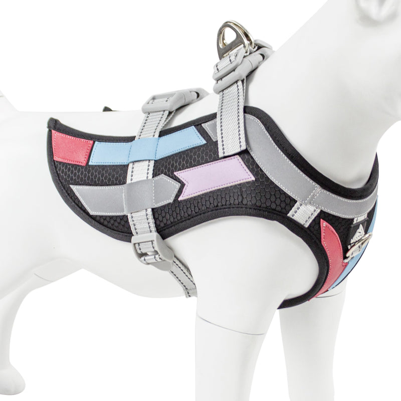 No Pull Dog Harness, Escape-Proof for large Dogs with Soft Mesh Padding, Easy Control Reflective Dog harnesses for Large Dogs Heavy Duty (Black, Large) L Black - BeesActive Australia