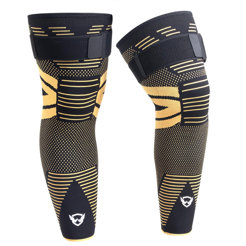 Dr.Welland Leg Sleeves (PAIR) Copper Infused for Arthritis,Meniscus Tear, ACL, MCL, Joint Pain Relief - Thigh & Calf Support XX-Large