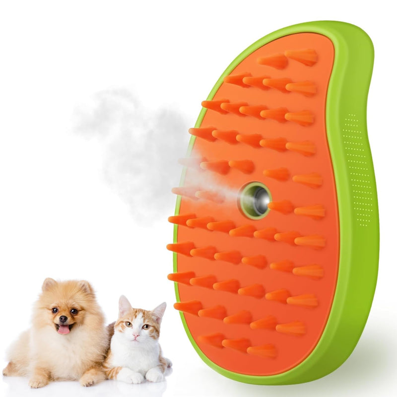 Cat Steam Brush, 3 In1 Spray Cat Brush, Self Cleaning Cat Steamy Brush, Cat Steamy Brush for Massage, Steam Pet Brush for Removing Tangled and Loosse Hair (Green) Green - BeesActive Australia