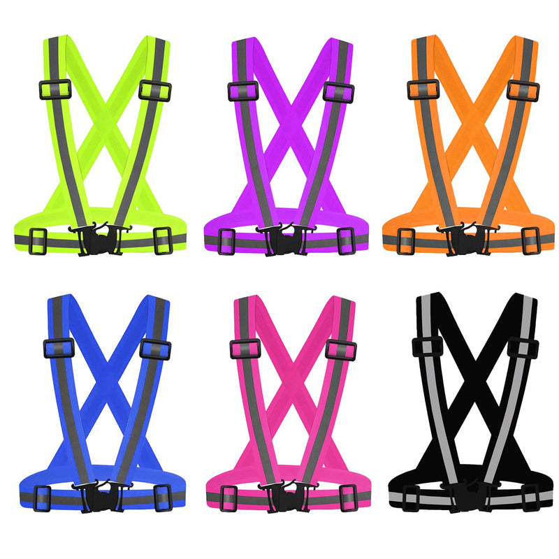 Reflective Vest Running Gear,High Visibility Adjustable Safety Vest for Outdoor Motorcycle,Dog Walking,Night Running,Hiking Color Mixing