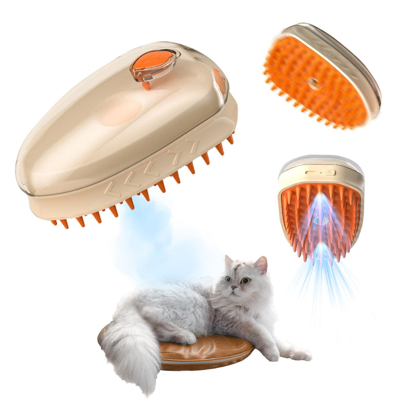4-in-1 UV Spray Massage Grooming Brush, Bulit-in Cat Moss Lamp, Nano Spray Steam Brush for Removing Loose Fur, Water Brush for Long or Short Haired Cat and Dog (UV) - BeesActive Australia