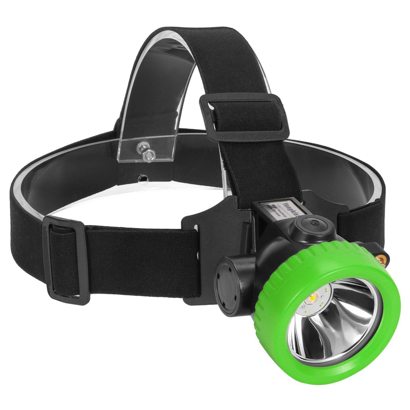 Rechargeable Mining Headlamp with 7 LEDs, Explosion-Proof Cap Light for Coon Hunting, Hard Hat Helmet Flashlight for Mining, Fishing, Hiking, Outdoor Night Work, Waterproof Headlight Green