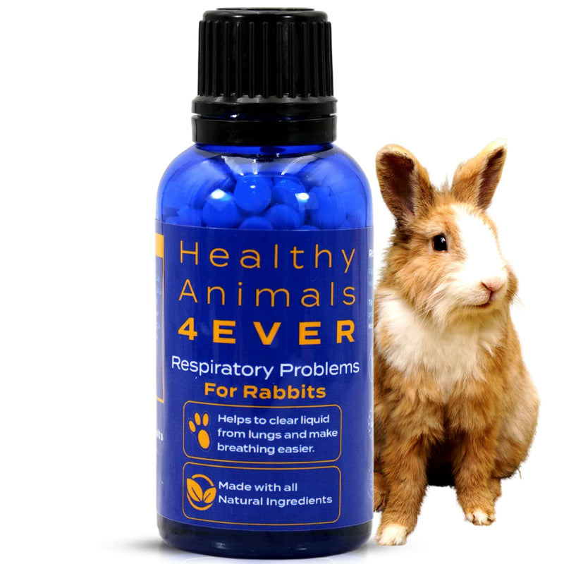 HealthyAnimals4Ever All-Natural Rabbit Respiratory Treatment | Effective Homeopathic Support for Respiratory Health | Preventive Care for Snuffles & URI Rabbit Breathing Relief Tablets | 300 Count - PawsPlanet Australia