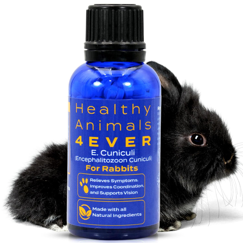 Healthy Animals 4Ever - All-Natural Rabbit E. Cuniculi Infection Treatment | Homeopathic Support for E. Cuniculi - Preventive Health Solution - Rabbit Immunity Boosting Tablets - 300 Count - PawsPlanet Australia
