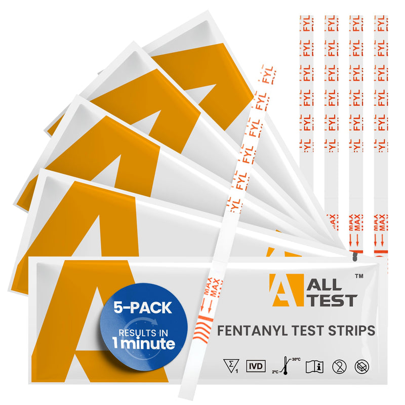 Fentanyl Test Strips | Results in 1 Min | Fast & Accurate | Precision Test Strips for Drug Testing | Detect Trace Amounts | Fentanyl Test Strips for Powder and Liquid - 5 Pack